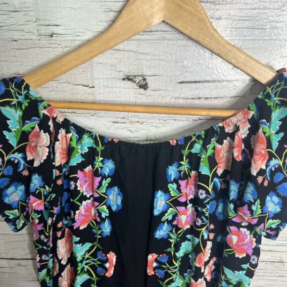 Nanette Lepore black  floral dress size medium - Picture 6 of 8